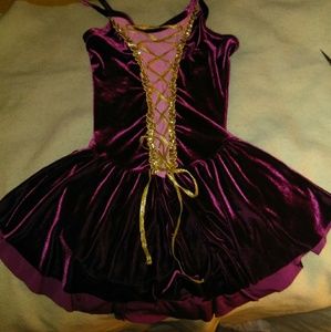 velvet burgandy dance leotard/dress